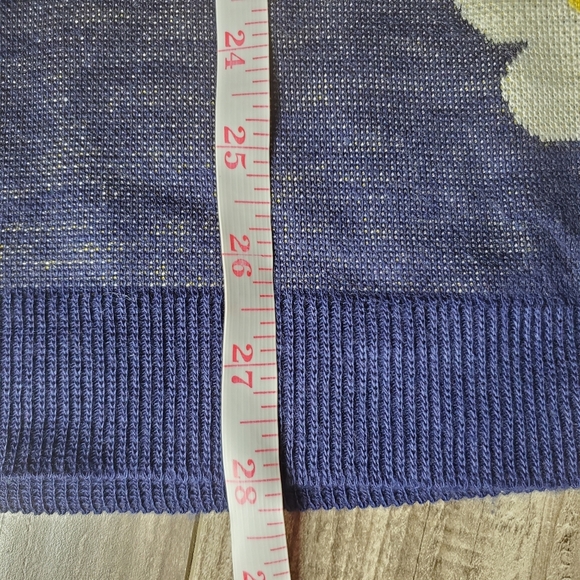 Rue21 Size Small Blue Daisy Print Scoopneck Tunic Sweater EUC - Picture 6 of 16